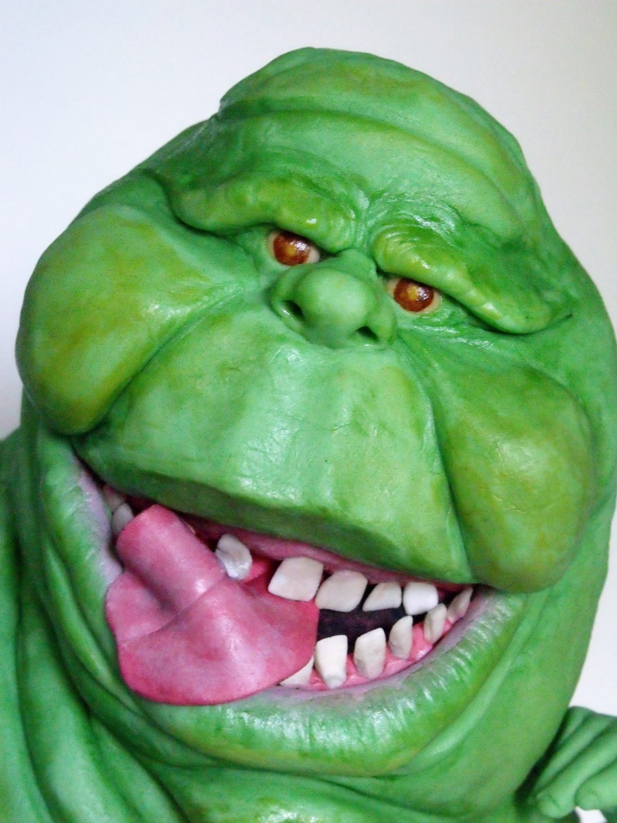 Ghostbusters chocolate Slimer cake sculpted Halloween